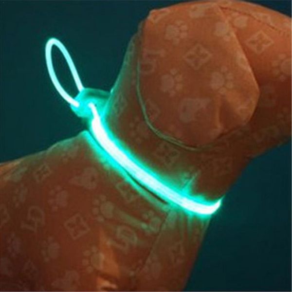 

dog collars & leashes pet led luminous lighting collar flashing safety rope for night outdoor activity adjustable traction leash