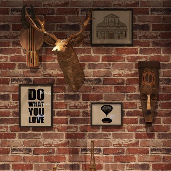 

wallpapers 10m rustic vintage 3d faux brick wallpaper roll pvc retro industrial loft wall paper red black grey yellow washable