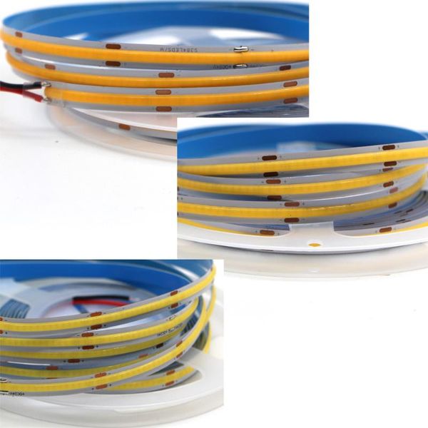 

strips flexible led strip lights high density no spot fob cob dc 12v 24v 224/384/528 leds/m tv background car decor 3000k 4000k 6000k