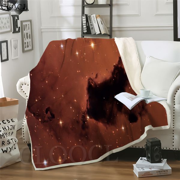 

cloocl blankets fantastic universe space galaxy 3d print hip-hop style air conditioning sofa travel throw blanket teens bedding plush quilt