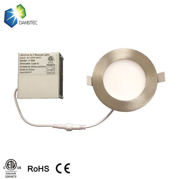 

etl(5004879) 9w 4inch brushed nickel finish round led panel light lights