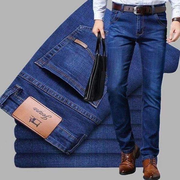 

men's jeans fashion brand clothing slim men summer autumn business casual 2021 man oversize denim pants trousers baggy stretch, Blue