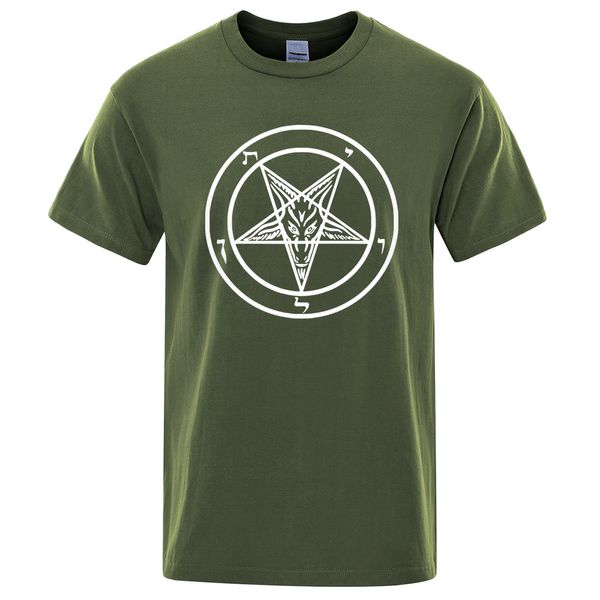 

Male T-shirt Pentagram Gothic Occult Satan Men' T Shirt Fashion Short-sleeve Cartoon Printed Tshirt Cool Tops Tees Man Clothing, Mainly pictures