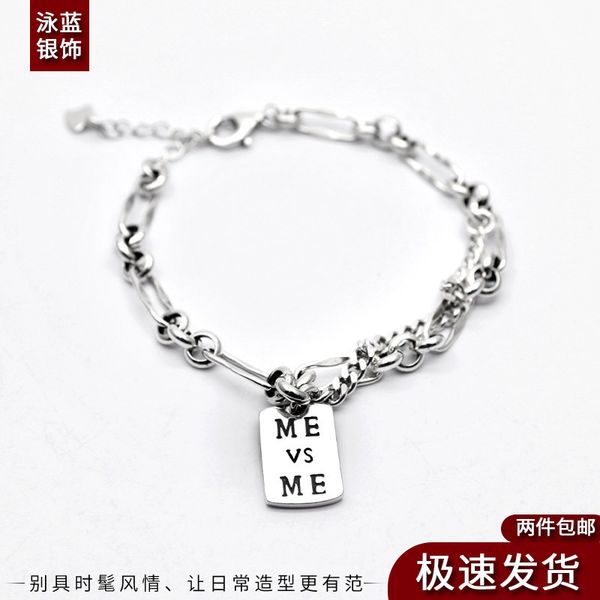 

factory wholesale new s925 letter hangtag twist bracelet men and women couple sterling silver bracelet