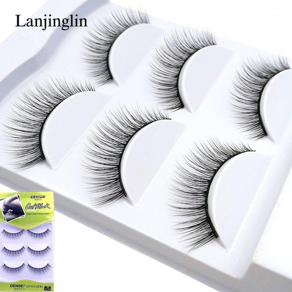 

3 pairs handmade 3d mink lashes false eyelashes natural fake makeup winged strip #a-1011