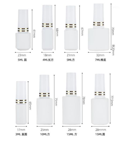 

storage bottles & jars 5ml 7ml 10ml 15ml white glass nail polish bottle with a lid brush beauty arts accessories nutrition oil refill