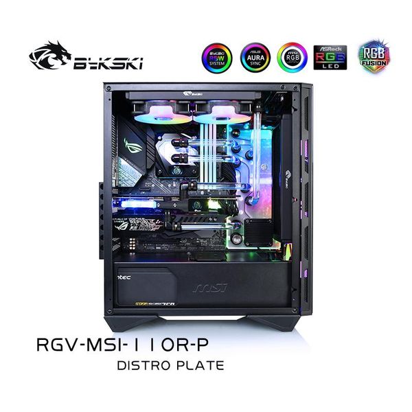 

fans & coolings bykski waterway boards for msi mpg gungnir 110r case, 5v argb, single gpu building, rgv-msi-110r-p