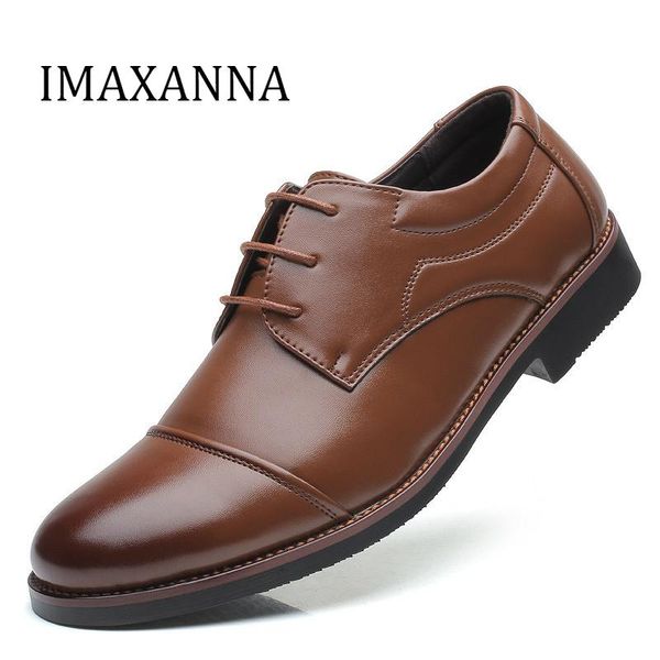 

dress shoes imaxanna spring man leather men oxfords fashion men's business office classic plus size 11, Black