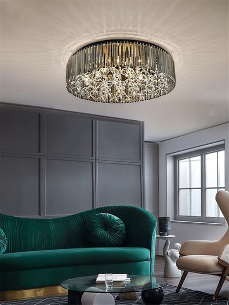

ceiling lights round crystal bedroom living room modern american luxurious luster lamps restaurant dining fixtures