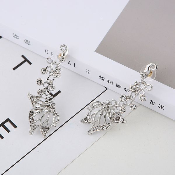 

70%off new exquisite zircon gold one side clip earclip bow earrings female, Golden