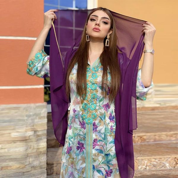 

ramadan arabic floral djellaba femme dubai 2021 eid mubarak caftan abayas for women islam moroccan muslim prayer clothes turkey ethnic cloth, Red