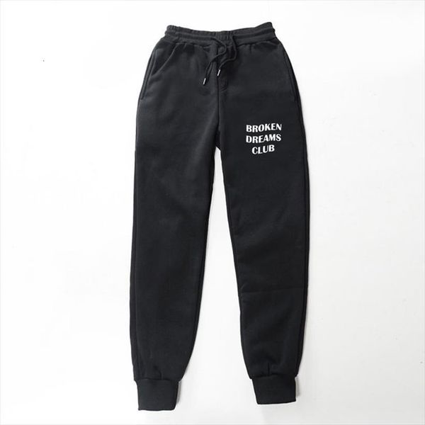 

japanese streetwear senpai letter printed women pants jogging trousers hip hop fleece sweatpants, Black