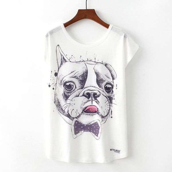 

women's t-shirt femme clothes brand fashion spring summer harajuku short sleeve t shirt women dog printed white