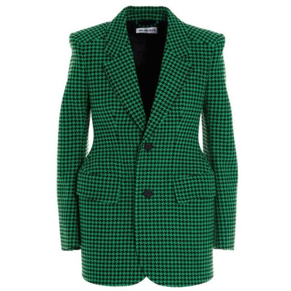 

women's houndstooth wool jacket suit single breasted, high waist elegant office blazers, White;black