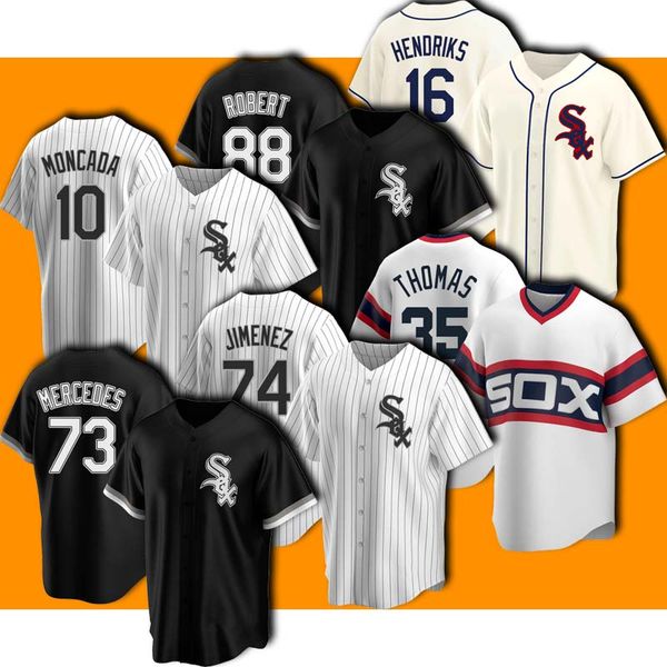 

chicago 73 yermin mercedes frank thomas jersey eloy jimenez luis robert jerseys yoan moncada 79 jose abreu 16 liam hendriks jersey, Blue;black