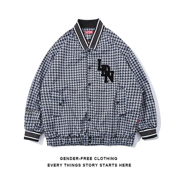 

men's jackets jacket men high street embroidery fashion clothing hip-hop oversize loose font wild casual couple baseball uniform, Black;brown