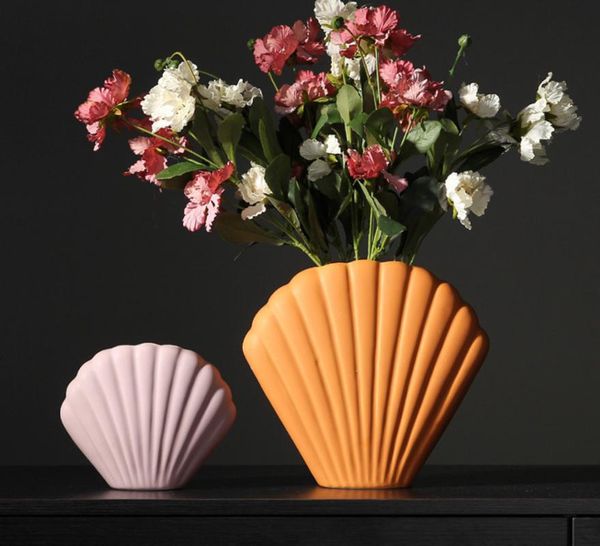 

nordic art shell ceramic vase of the decoration modern house and minimalist for vases