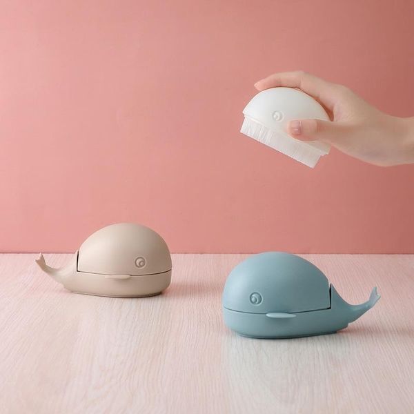 

clothing & wardrobe storage 1pc household cartoon whale shoe brush with lids multi-function cleaning tool cleaner clothes washing soft hair