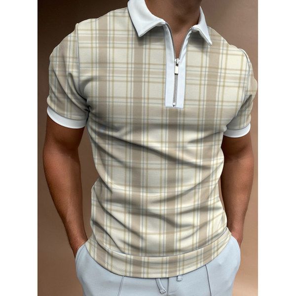 

aristocracy pattern men's zipper polo shirt comfortable breathable fashionable cool daily travel work party, White;black