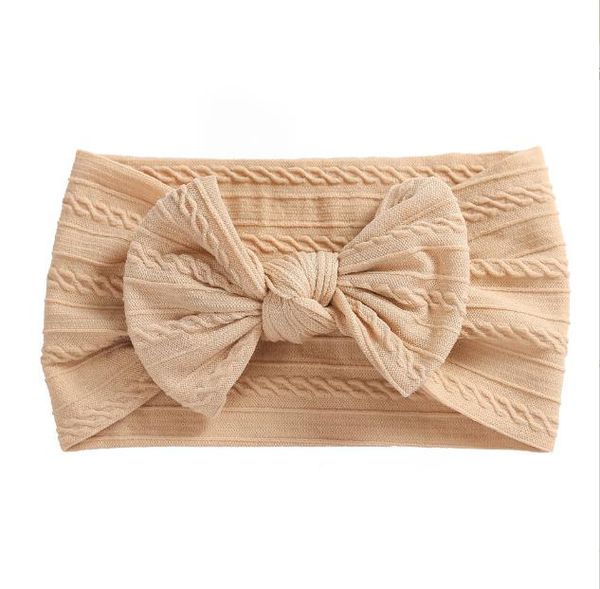 

2021 32 colors cable bow baby headband for child bowknot headwear cables turban kids elastic headwrap hair accessories, Slivery;white