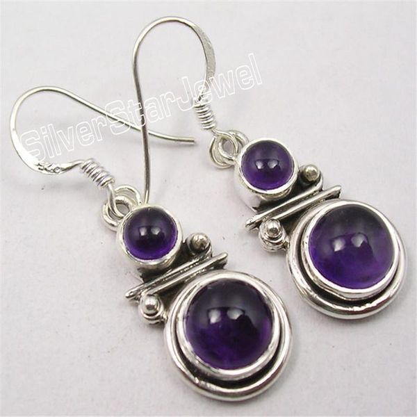 

dangle & chandelier silver amethysts traditional earrings 3.8cm
