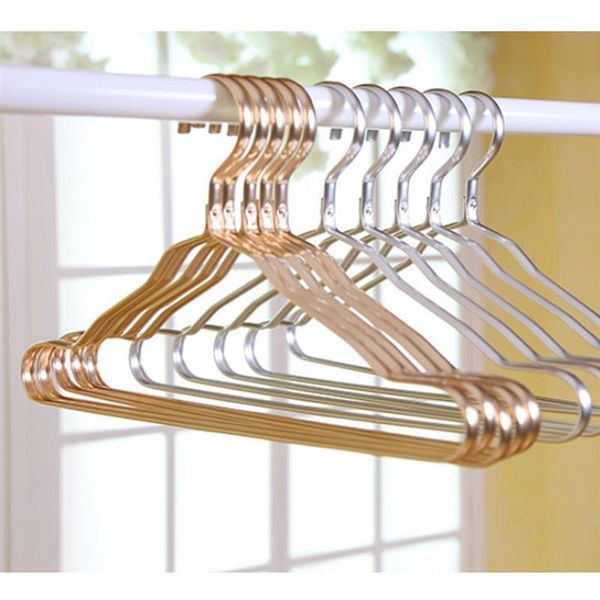 

hangers & racks 5/10pcs clothing hanger golden aluminum alloy durable domestic coat children hanging household supplies