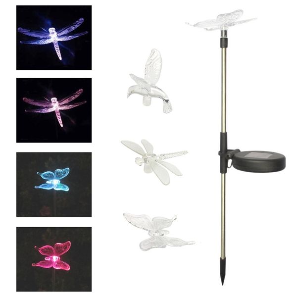 

new bird dragonfly butterfly lawn garden decorative solar street lamp