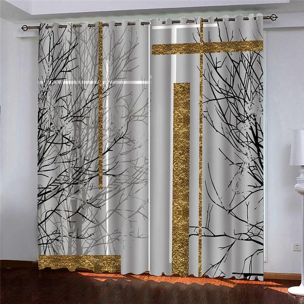 

modern home decoration living room curtains 3d tree branch po blackout window for bedroom 2021 curtain & drapes