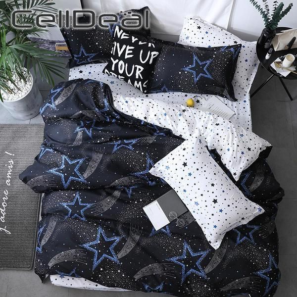 

bedding sets starry sky pattern duvet cover set 3/4 pieces bedclothes bed sheet pillowcase for adults and kids