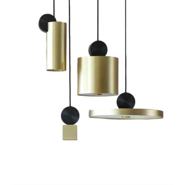 

pendant lamps modern geometric bronze lights bedroom bedside living room art restaurant design box el hanging fixtures