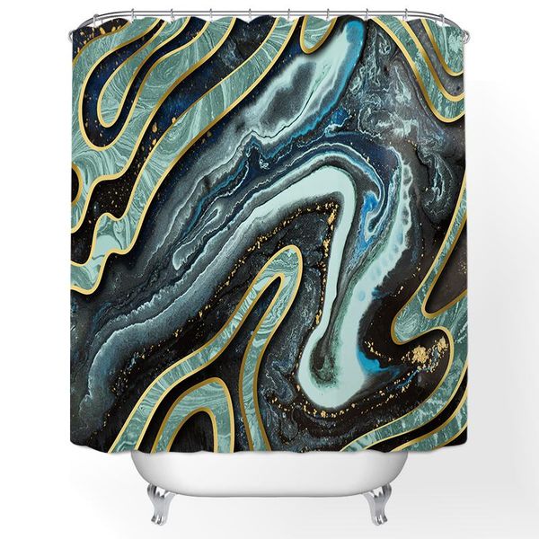 

shower curtains blue green line stripe road curtain bathing shade waterproof home decor bathroom decoration