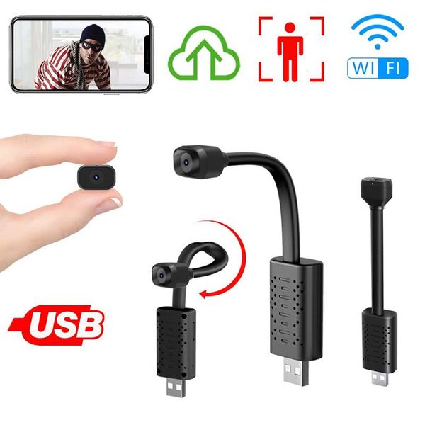 

mini smart nanny wifi usb night vision camera real-time surveillance motion detection support 128gtf card cameras