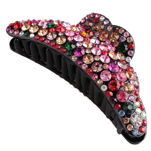 

hair accessories bling crystal colorful claw crab shiny rhinestone big clips women vintage banana hairpin elegant