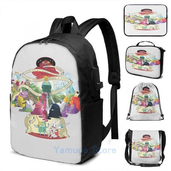 

backpack funny graphic print come along with me usb charge men school bags women bag travel laptop