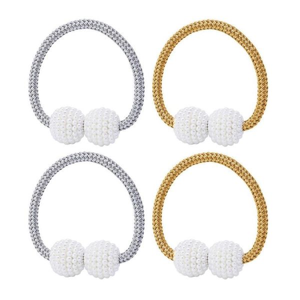 

curtain & drapes 1 set 4pcs pearl tiebacks clips simple buckles