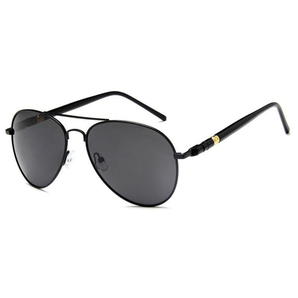 Klassische polarisierte Herren-Sonnenbrille Designer-Fahrsonnenbrille für Männer Gunmetal Black Silver Frame Gafas de Sol mit Etuis