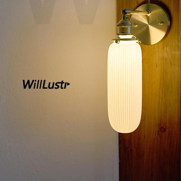 

wall lamps white pleated ceramic sconce lamp porcelain light brass fixture dinning room bedroom restaurant el bedside