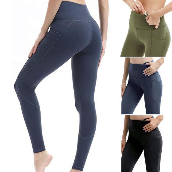 

yoga outfit wome high waist pants pockets push up bufitness leggings psen999