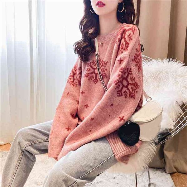 

flocked imitation mink sweater women autumn and winter korean loose round neck pullover shirt wild tide 210427, White;black