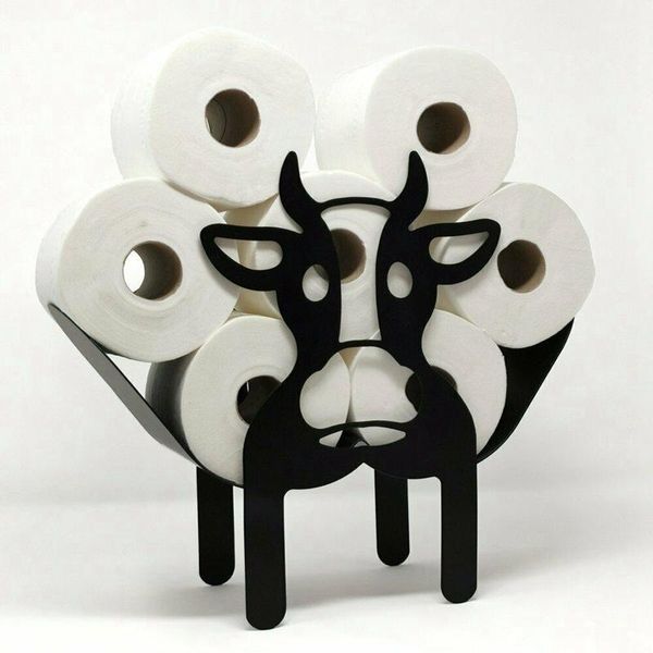

toilet paper holders black cow roll holder standing bathroom tissue storage gift