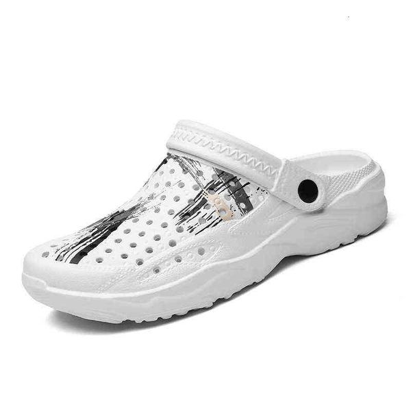 

men's style slippers trend summer antiskid wear-resistant soft sole sandals baotou sandals beach shoes men, Black