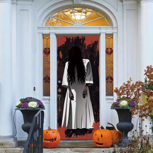 

party decoration halloween horror scary door sticker female ghost creative 3d holiday team home decor wall