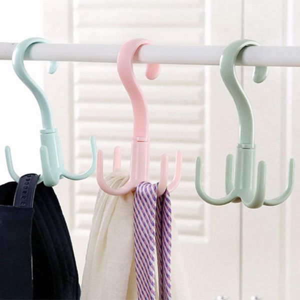 

hooks & rails rotating hook multifunctional wardrobe bag plastic storage rack
