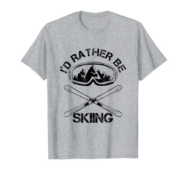 

i'd rather be skiing, ski goggles skis t shirt kids adults, White;black