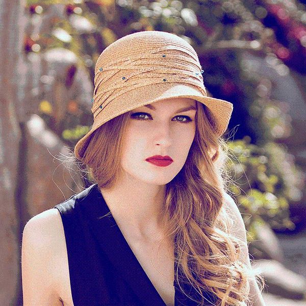

wide brim hats summer women's curling sunscreen straw hat korean fashion folding wholesale designer bucket fishing, Blue;gray