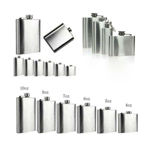 

camp kitchen 5pcs/lot stainless steel hip liquor whiskey alcohol flask cap 1oz 4oz 5oz 6oz 7oz 8oz 10oz pocket wine bottle camping tableware