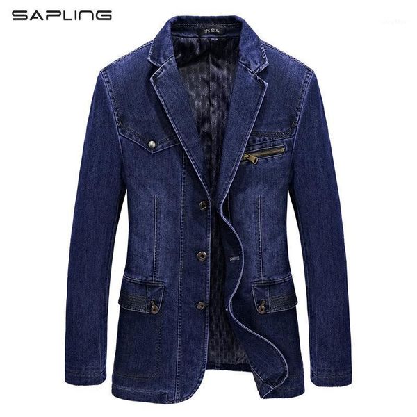 

men's jackets multi pocket denim jacket men spring blazer suits mens business leisure cowboy westerner male jeans coat s, Black;brown