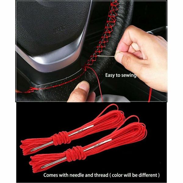

steering wheel covers genuine leather diy car cover 38cm with needles and thread