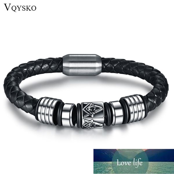 Nova fivela magnética masculina super legal, pulseira de couro genuíno, pulseiras maçônicas de aço inoxidável, joias masculinas, preço de fábrica, design especializado, qualidade, estilo mais recente