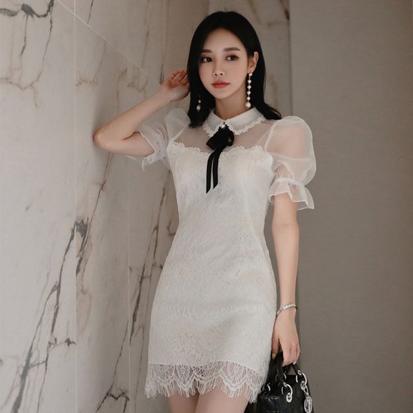 

temperament fashions women's work mini pencil styling elegant white prospect formal dress lace, Black;gray